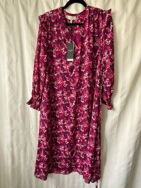 NWT Hobbs London Elaina Floral Dress – Purple/Pink/Multi – UK 16 / US 12